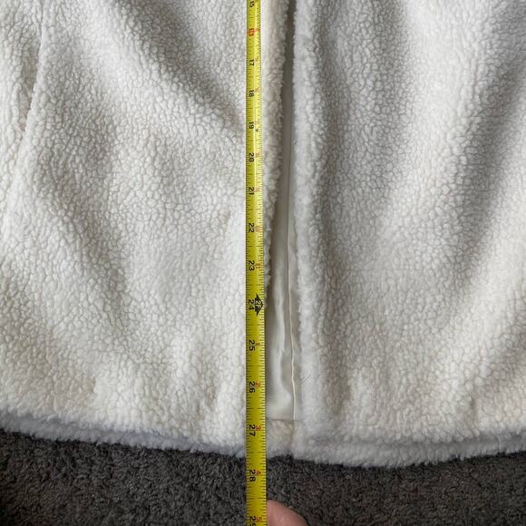 H&M cream shearling oversized vest size XS, - Picture 9 of 12